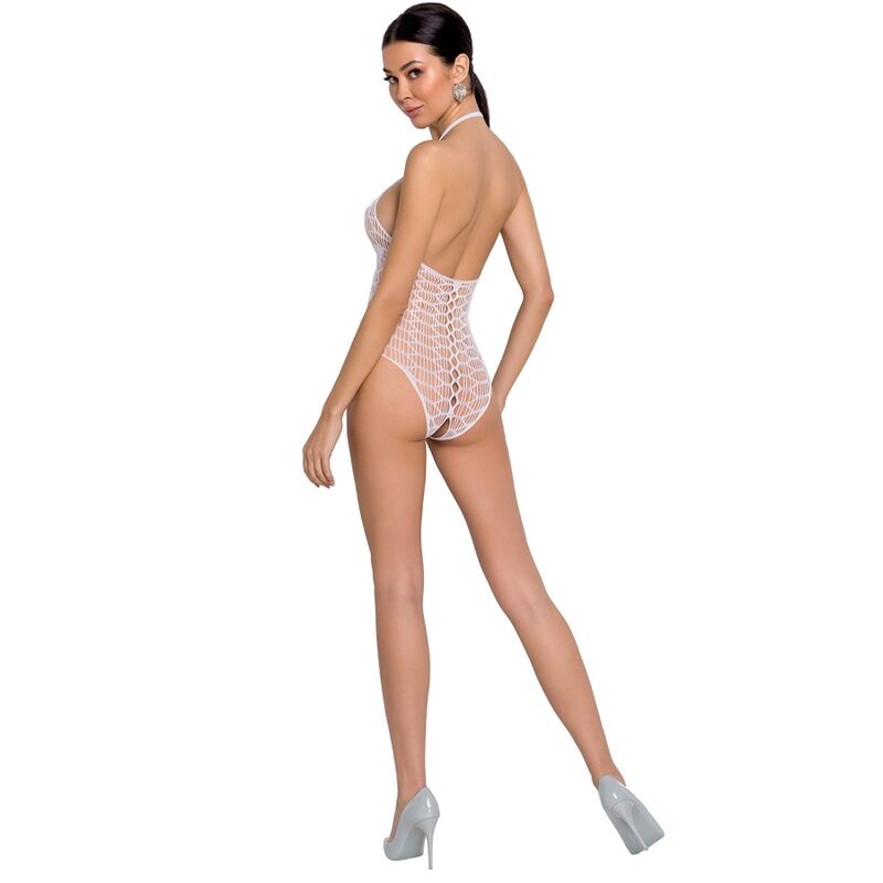 PASSION - BODYSTOCKING BLANC FEMME BS087, TAILLE UNIQUE