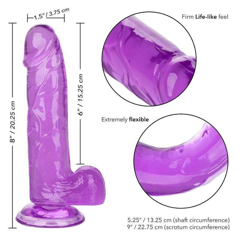 CALEXOTICS - SIZE QUEEN DILDO VIOLET 15,3 CM