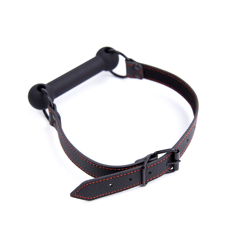 OHMAMA FETISH - BÂILLON EN OS AVEC SANGLES EN PU