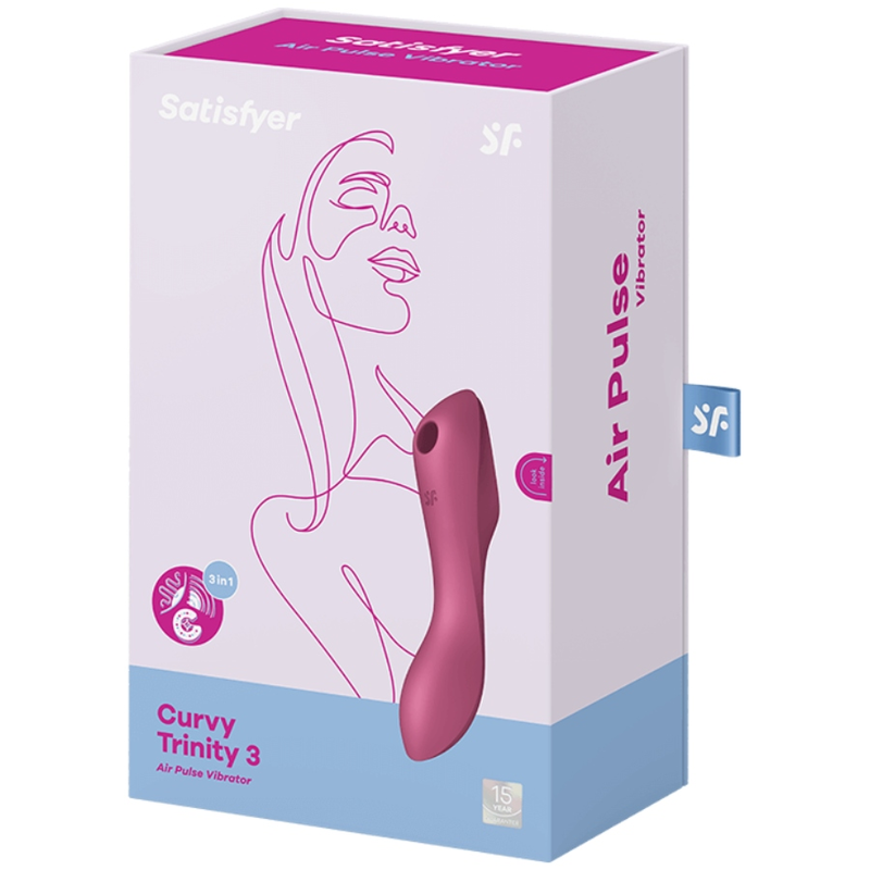SATISFYER - VIBRATEUR CURVY TRINITY 3 AIR PULSE ROUGE