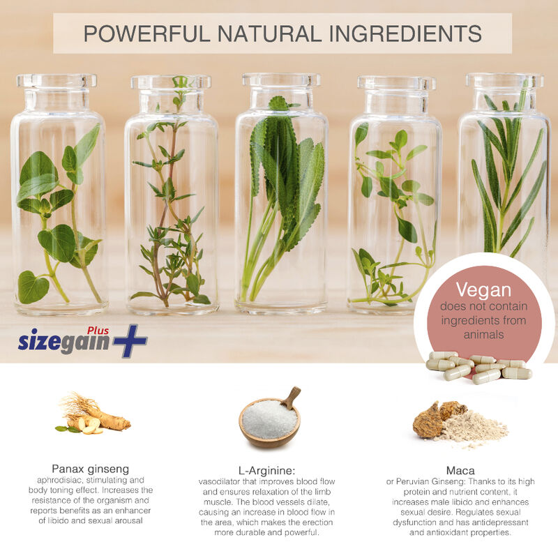 500 COSMETICS - SIZEGAIN PLUS COMPRIMÉS POUR L'AGRANDISSEMENT DU PÉNIS