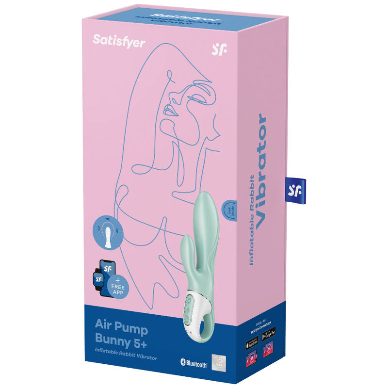 SATISFYER - AIR PUMP BUNNY 5+ VIBRATEUR LAPIN GONFLABLE APPLICATION VERT