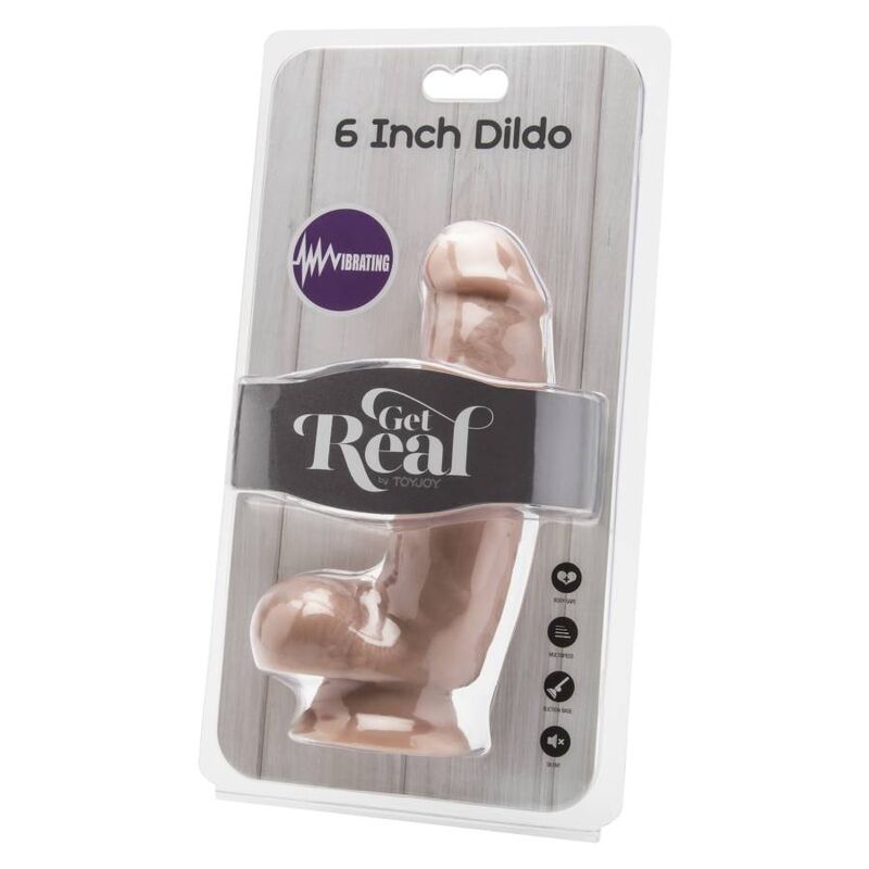 GET REAL - DILDO 12 CM AVEC COUILLES VIBRATEUR PEAU