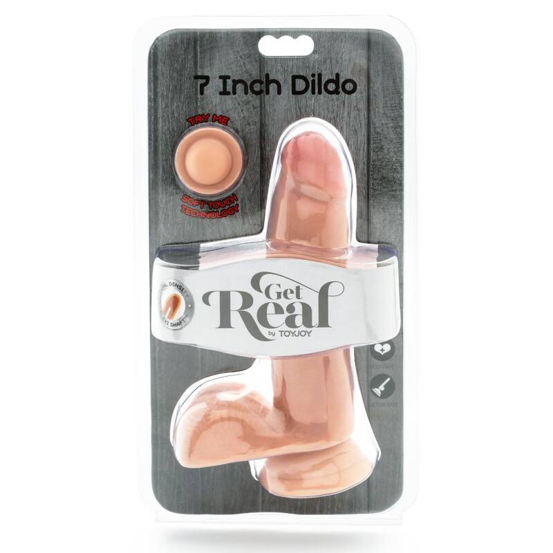 GET REAL - DILDO DOUBLE DENSITÉ 12 CM COUILLES PEAU