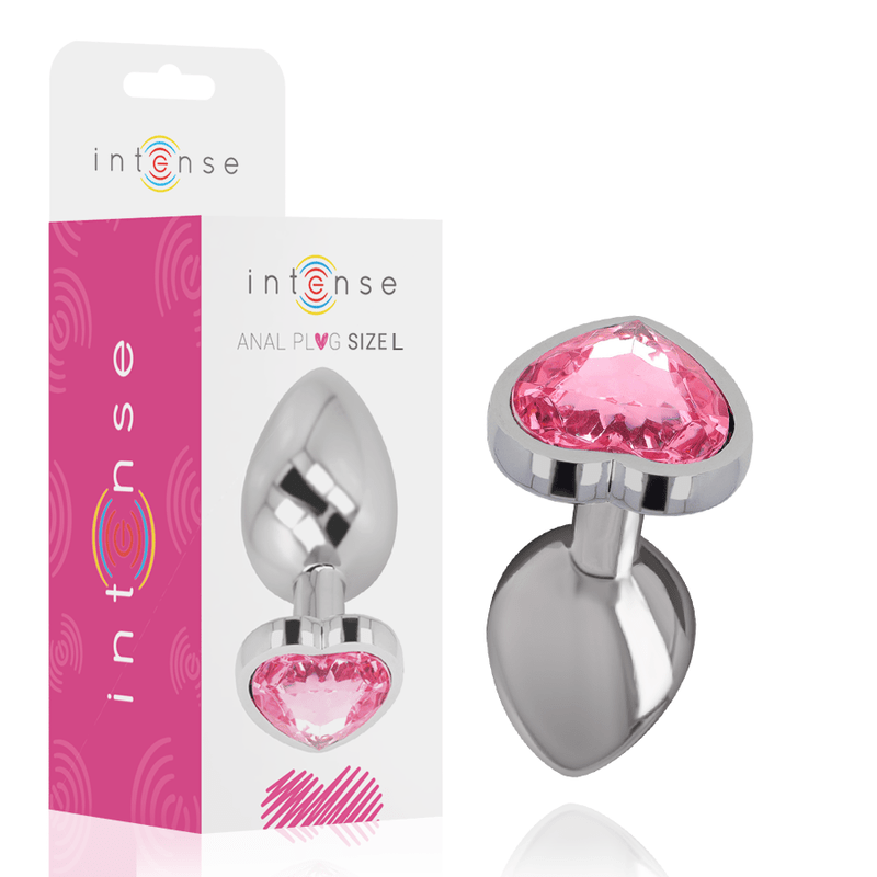 INTENSE - ALUMINIUM - METALL - ANAL - STECKER ROSA HERZ GRÖSSE L - JAYXKAY