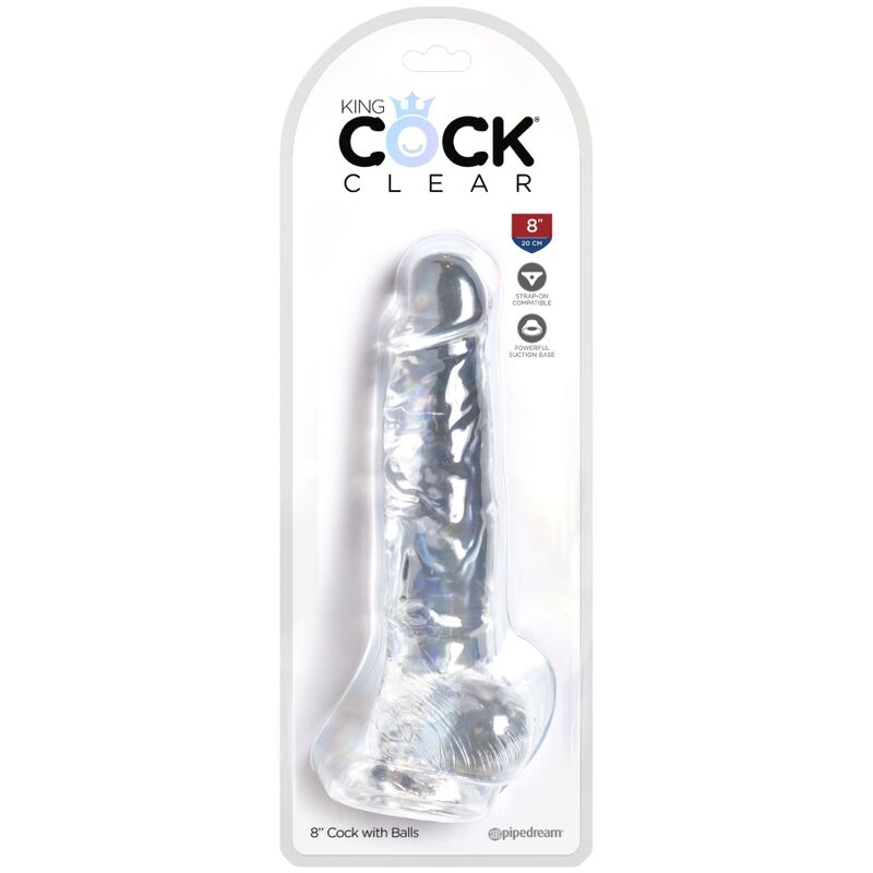 KING COCK - CLEAR REALISTISCHER PENIS MIT EIEREN 16.5 CM TRANSPARENT - JAYXKAY