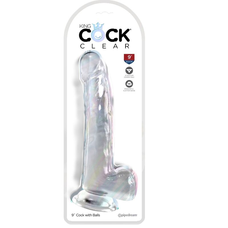 KING COCK - CLEAR DILDO MIT HODEN 20.3 CM TRANSPARENT - JAYXKAY