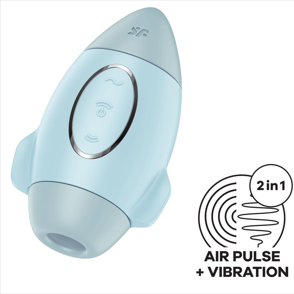 SATISFYER - MISSION CONTROL PETIT VIBRATEUR DOUBLE IMPULSION BLEU