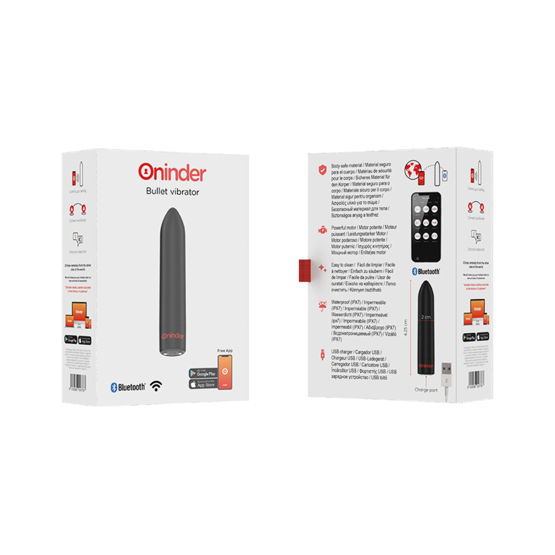 ONINDER - VIBRATEUR BERLIN BULLET NOIR 9 MODES 8,5 X 2 CM - APPLICATION GRATUITE