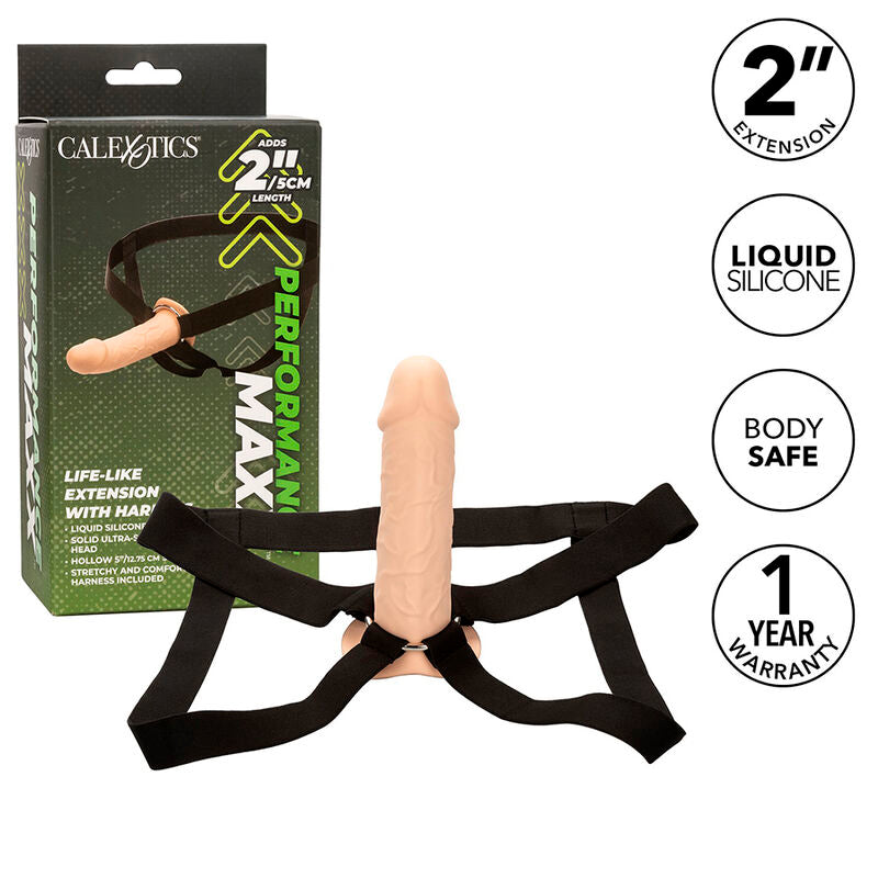 CALEXOTICS - EXTENSION RÉALISTE PERFORMANCE MAXX AVEC SANGLE, PEAU CLAIRE