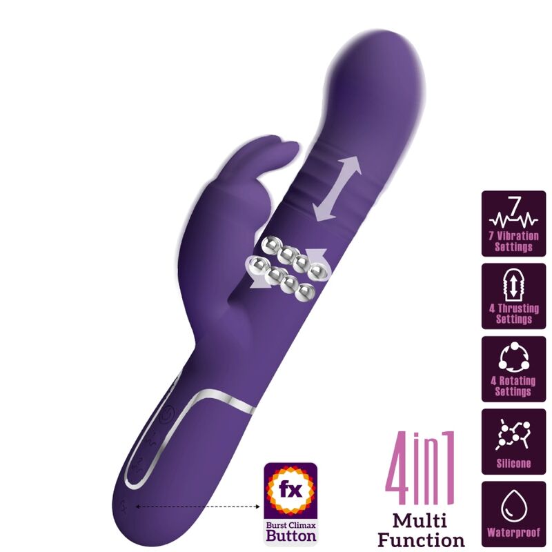 PRETTY LOVE - COALE RABBIT VIBRATOR 4 IN 1 LILA - JAYXKAY