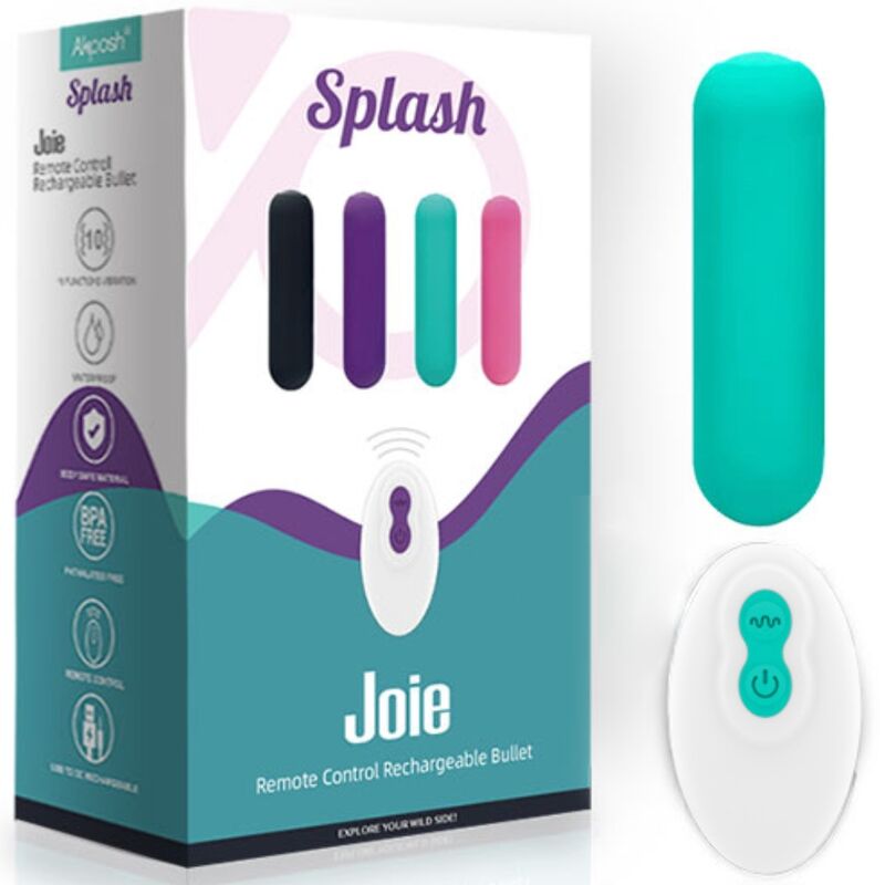 ARMONY - SPLASH JOIE VIBRATEUR BULLET SILICONE TÉLÉCOMMANDE 10 VIBRATIONS 75 X 19 CM VERT