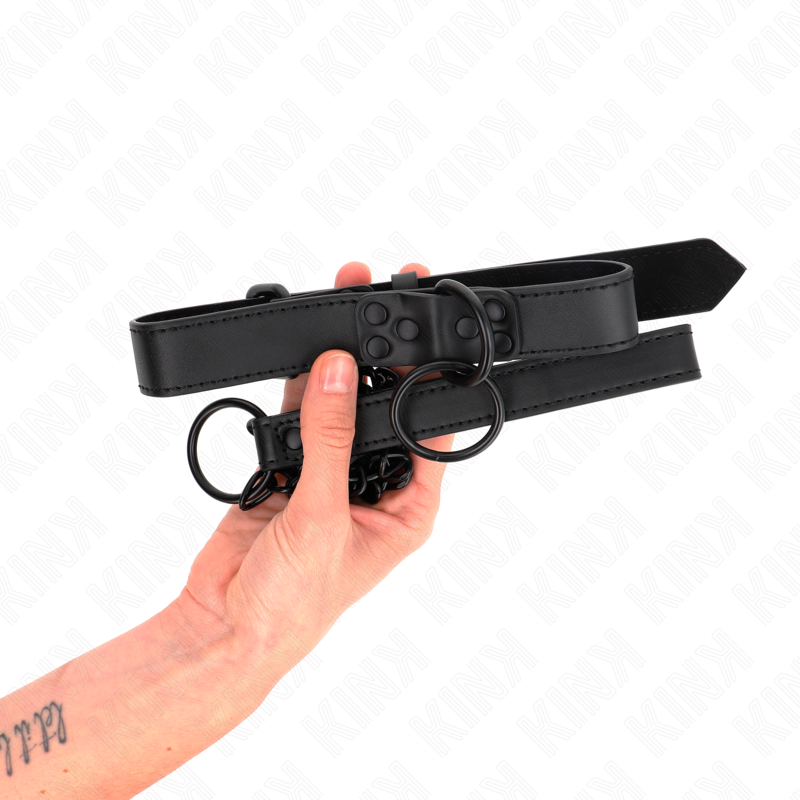 KINK - COLLIER AVEC LAISSE FONCÉE 65 CM RÉGLABLE 37-54 CM X 3 CM