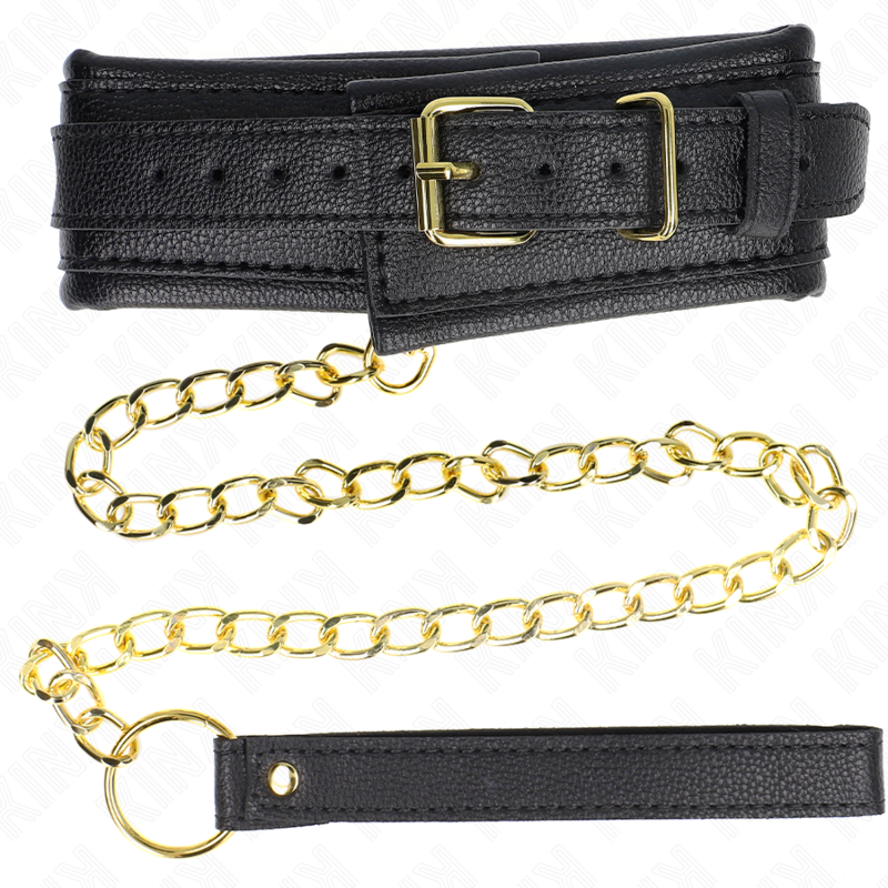 KINK - COLLIER AVEC BRACELET EN SIMILI CUIR ÉPONGE MODÈLE 1 RÉGLABLE 37-54 CM X 3 CM