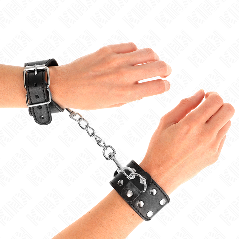 KINK - BRACELETS AVEC DOUBLE RANGÉE DE CLOUS RÉGLABLES NOIRS