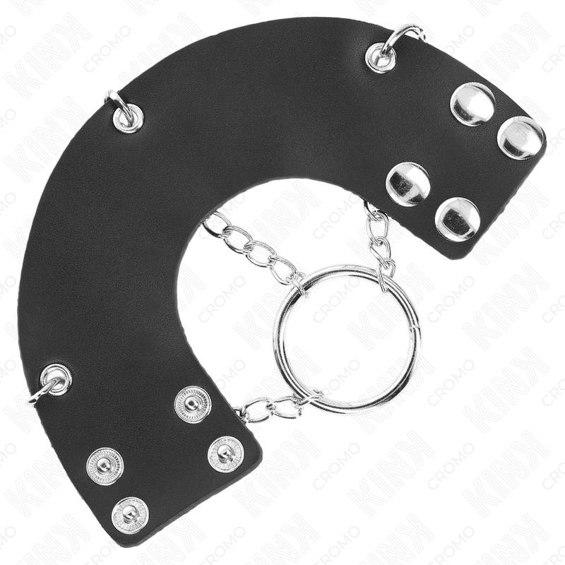 KINK - PENISRING 4 CM KETTE 7 CM METALL MIT LEDERGURTE - JAYXKAY
