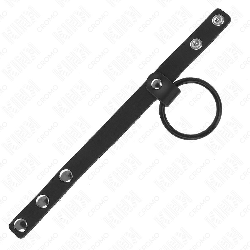 KINK - PENISRING AUS SILIKON 3,8 CM UND HODENTEIL AUS LEDER 22 X 1,5 CM - JAYXKAY