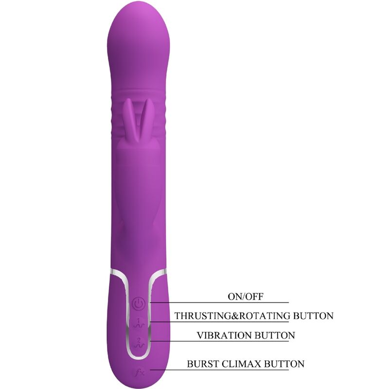 PRETTY LOVE - VIBRATEUR LAPIN MULTIFONCTION 4 EN 1 COALE VIOLET
