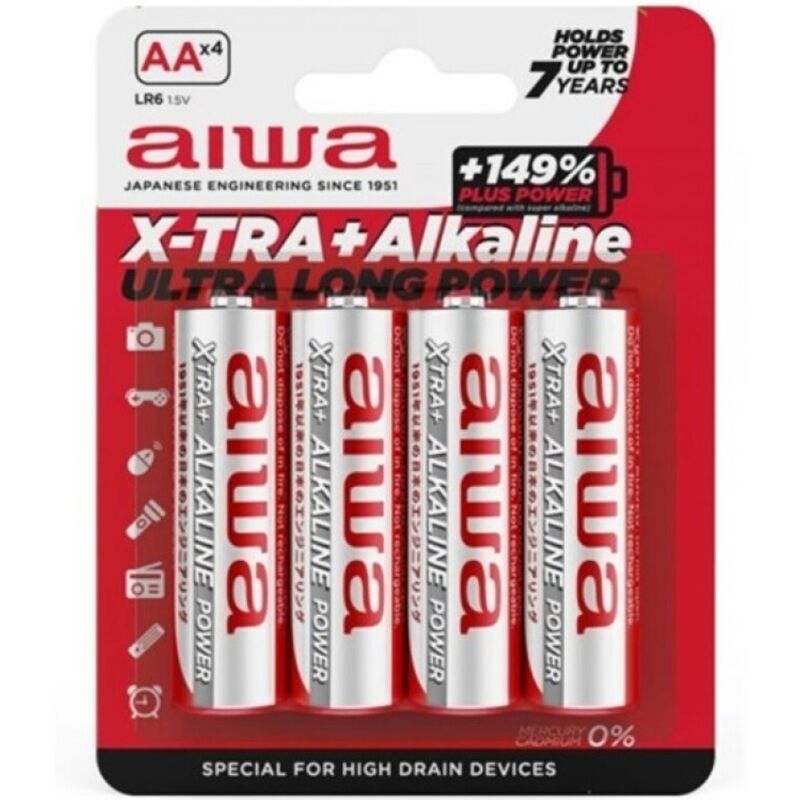 AIWA - X - TRA ALKALINE AA ALKALINE BATTERIE LR6 BLISTER*4 - JAYXKAY