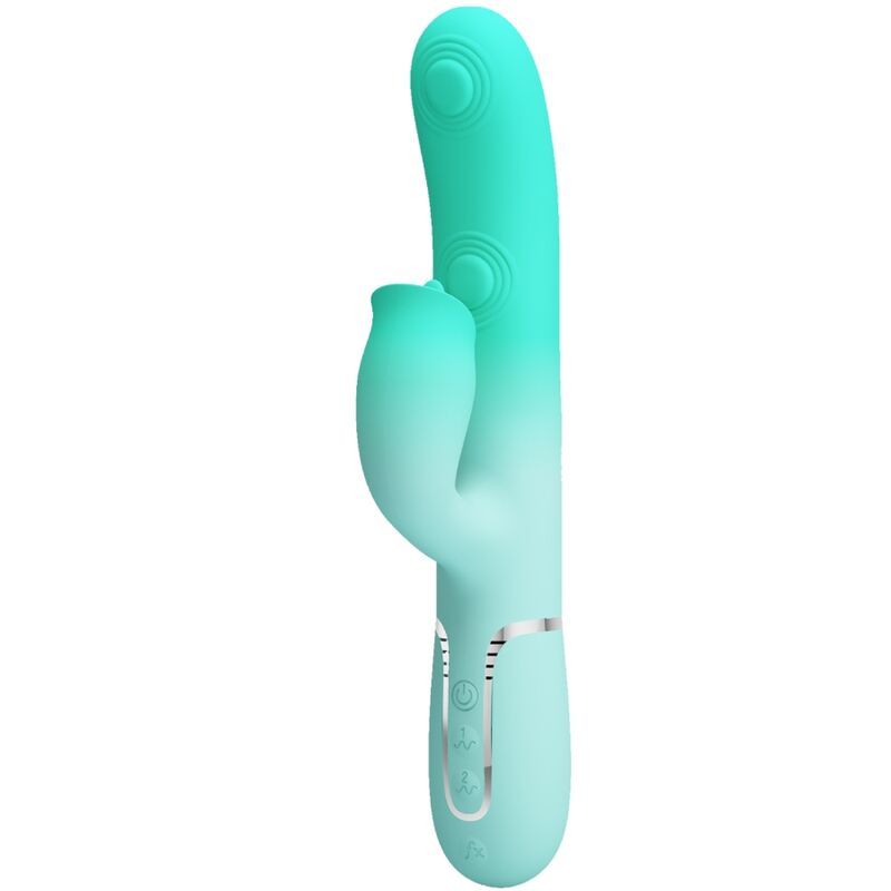 PRETTY LOVE - VIBRATEUR LAPIN MULTIFONCTIONNEL GIGI VERT AQUA