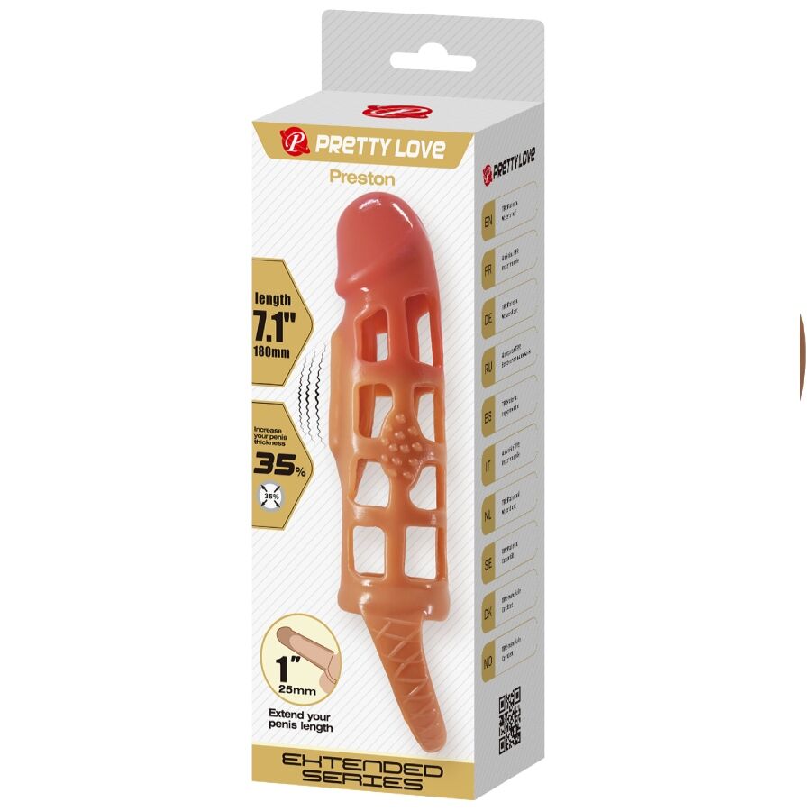 PRETTY LOVE - PRESTON VIBRIERENDE PENISHÜLLE 18 CM - JAYXKAY