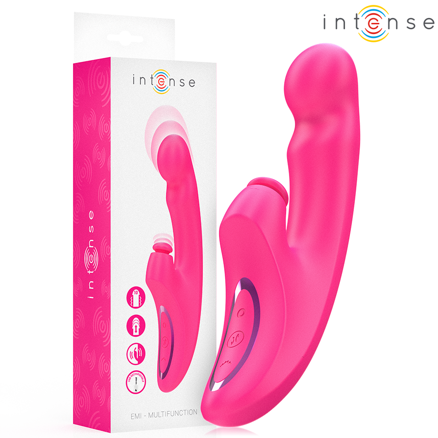 INTENSE - VIBRATEUR EMI 13,5 CM MULTIFONCTION 3 EN 1 10 VIBRATIONS ROSE