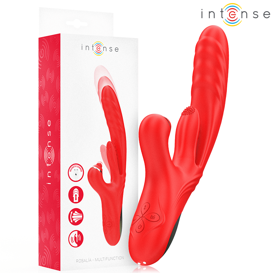 INTENSE - ROSALIA MULTIFUNKTIONSVIBRATOR 3 IN 1 ROT - JAYXKAY