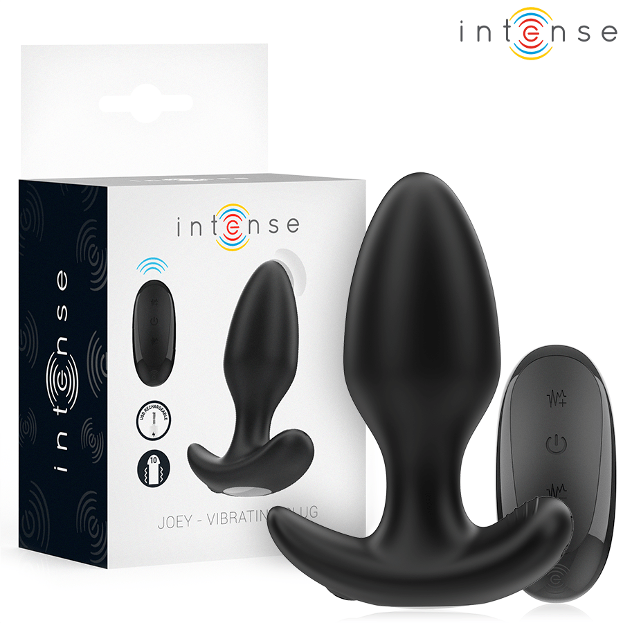 INTENSE - JOEY ANAL PLUG 10 VIBRATIONEN SCHWARZ FERNBEDIENUNG - JAYXKAY