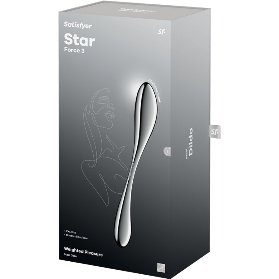 SATISFYER - STAR FORCE 3 EDELSTAHL DOPPELDILDO