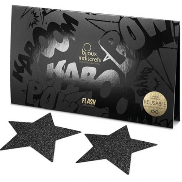 BIJOUX - CAPUCHONS DE TAMELON INDISCRETS NOIR STAR FLASH