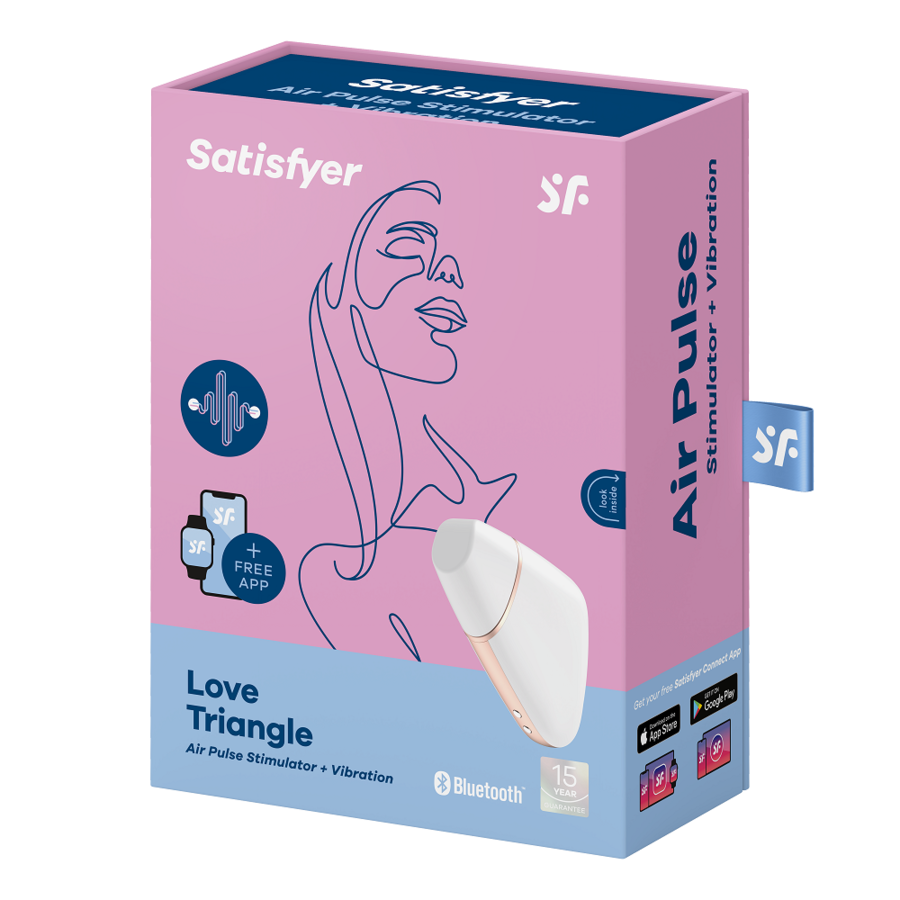 SATISFYER - STIMULATEUR ET VIBRATEUR TRIANGLE AMOUREUX BLANC