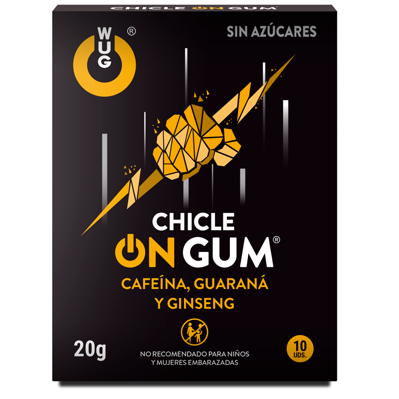 WUG GUM - À LA CAFÉINE, AU GINSENG ET À LA GOMME DE GUARANA 10 UNITÉS
