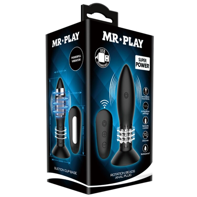 MR PLAY - PLUG AVEC TÉLÉCOMMANDE À BILLES ROTATIVES NOIRES