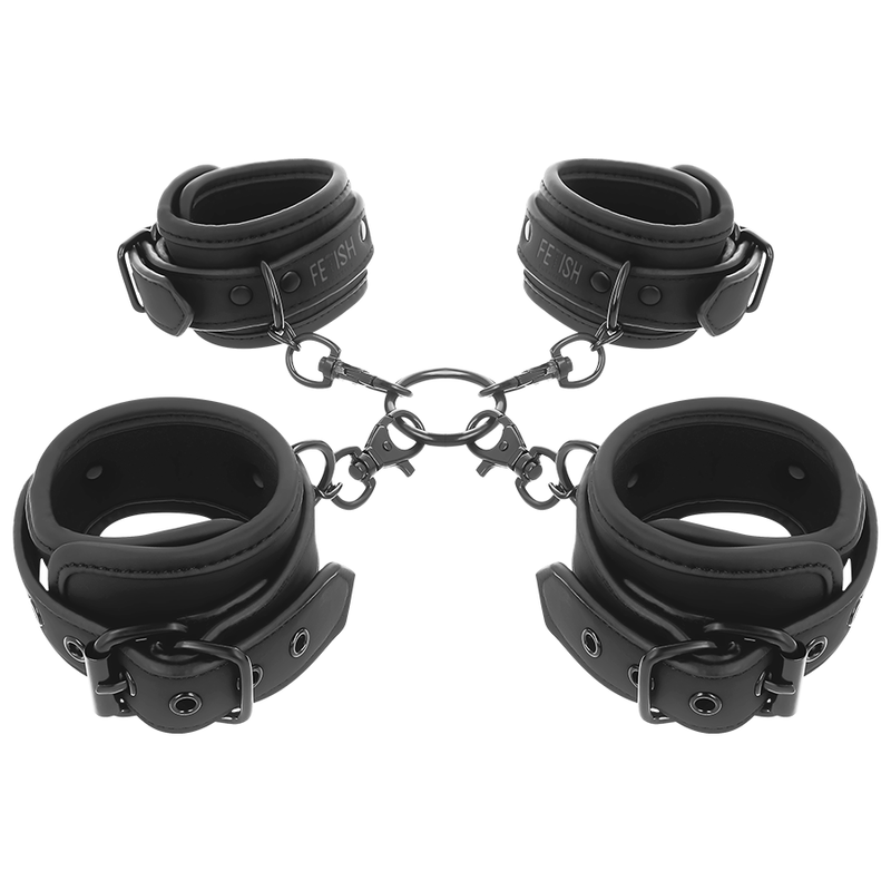 FETISH SUBMISSIVE - HAND AND ANKLE HANDCUFF SET WITH NOPRENE LINING