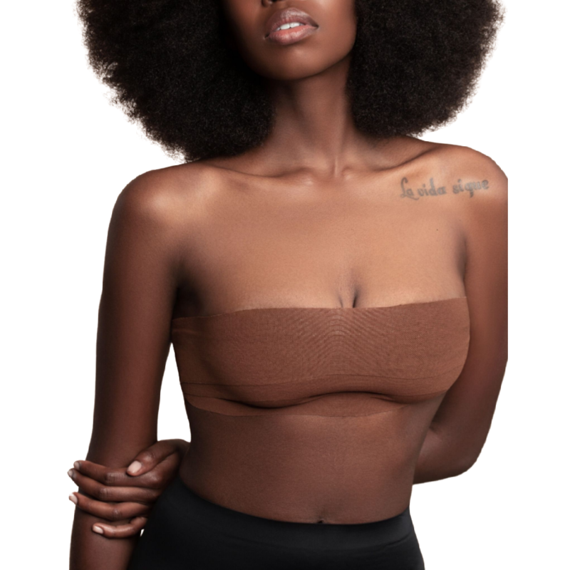 BYE-BRA - BODY BAND 5 MX 6,5 CM + 3 PAIRES DE CACHE-TETONS MARRON