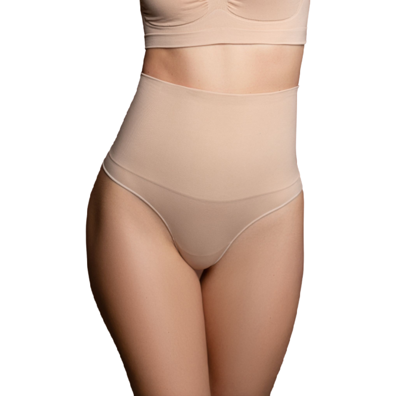 BYE-BRA - STRING SANS COUTURE STYLE CEINTURE BEIGE TAILLE XXL