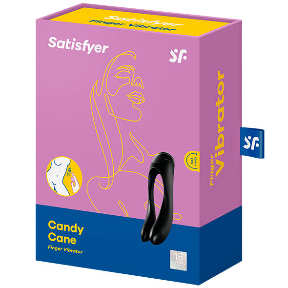 SATISFYER - VIBRATEUR DOIGT EN FORME DE SUCRE D'OR NOIR