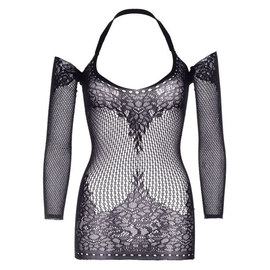 LEG AVENUE - MINI ROBE EN DENTELLE ET MAILLE, TAILLE UNIQUE