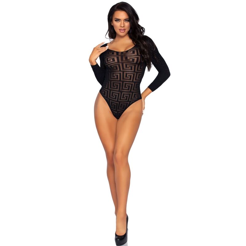 LEG AVENUE - MOSAIC SNAP CROTCH BODYSUIT, ONE SIZE