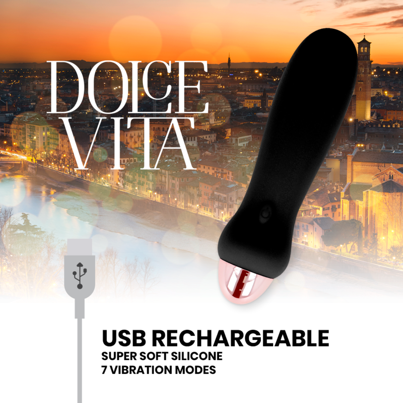 DOLCE VITA - VIBRATEUR RECHARGEABLE FIVE BLACK 7 VITESSES