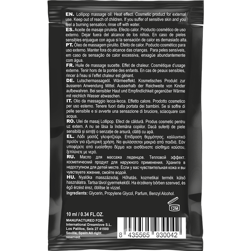 COQUETTE CHIC DESIRE - POCKET KISSABLE MASSAGE OIL WITH HEATING EFFECT LOLLIPOP 10 ML