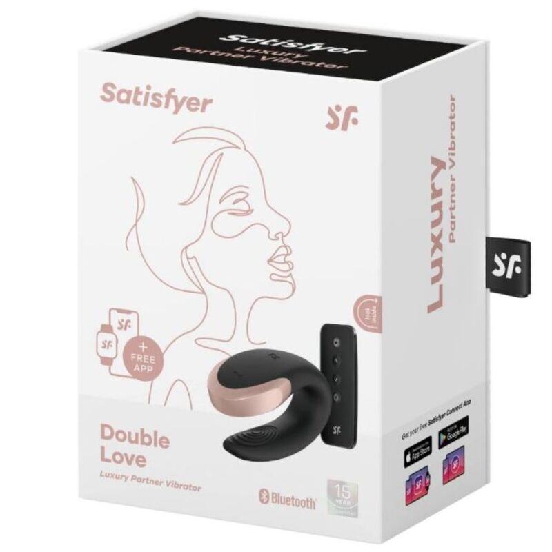 SATISFYER - VIBRATEUR PARTENAIRE DE LUXE DOUBLE LOVE NOIR