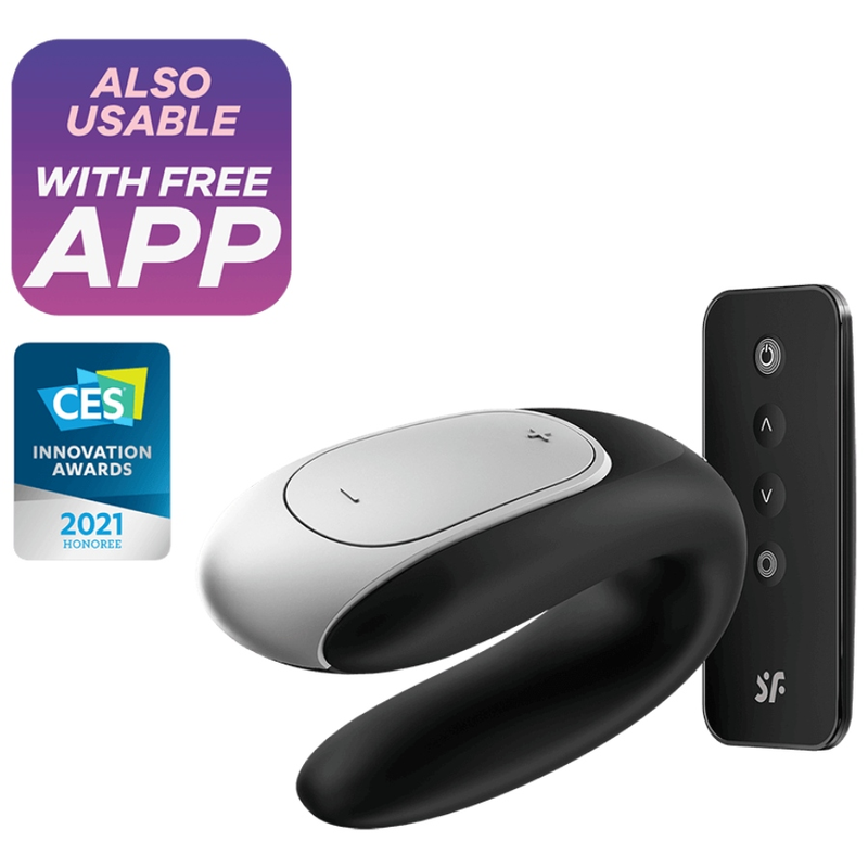 SATISFYER - VIBRATEUR DOUBLE FUN PARTNER NOIR