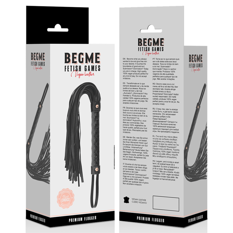 BEGME - ZWARTE EDITIE VEGAN LEDEREN FLOGGER