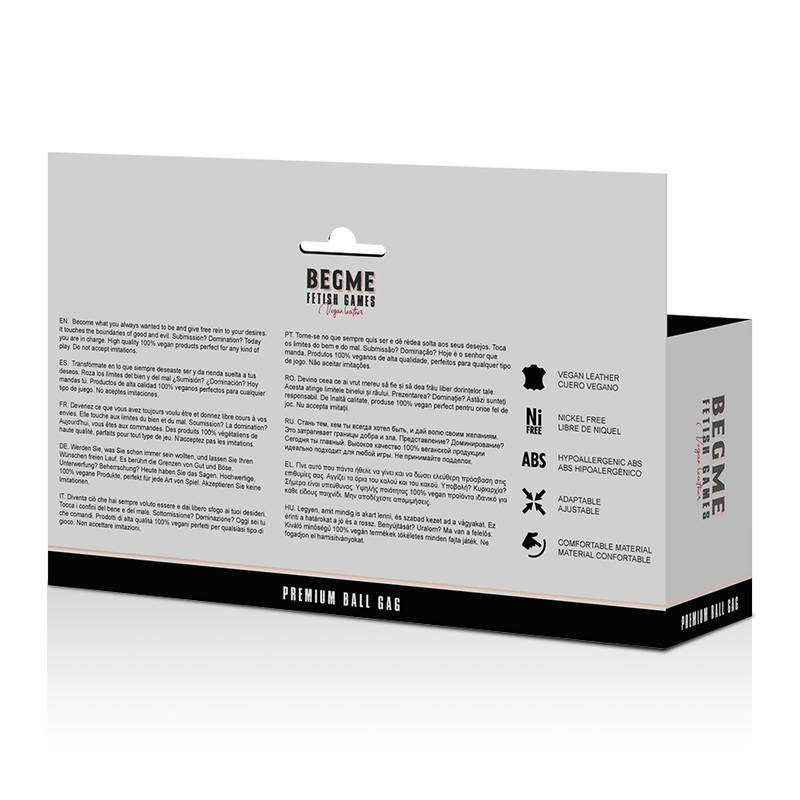 BEGME - BÂILLON-BALLE ÉDITION NOIRE EN CUIR VÉGAN