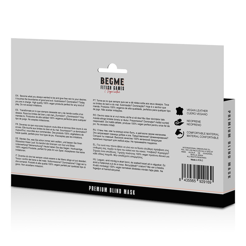 BEGME - RED EDITION PREMIUM BLIND MASKER MET NEOPREEN VOERING