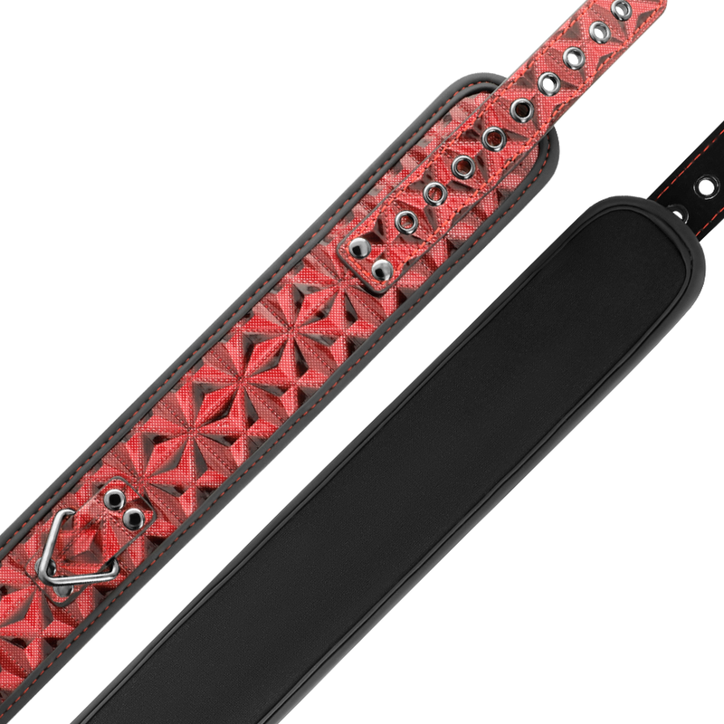 BEGME - COLLIER EN CUIR VEGAN PREMIUM ÉDITION ROUGE AVEC DOUBLURE EN NÉOPRÈNE