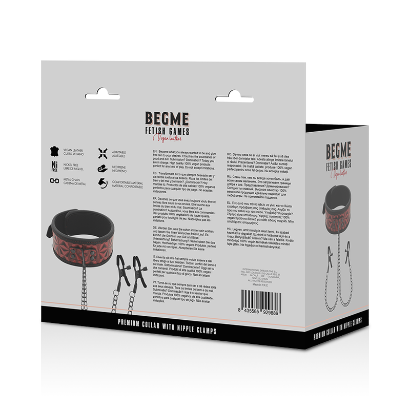 BEGME - RED EDITION NIPPLE CLAMP COLLAR WITH NEOPRENE LINING