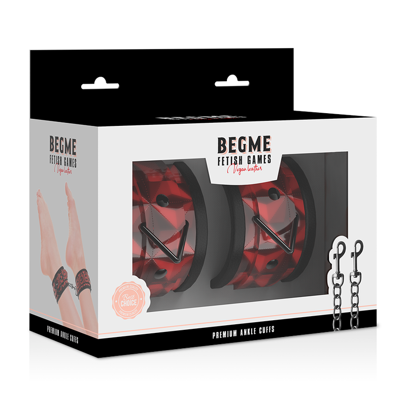 BEGME - CHEVILLERES PREMIUM ÉDITION ROUGE AVEC DOUBLURE EN NÉOPRÈNE