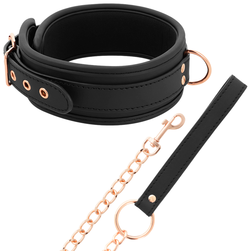 COQUETTE CHIC DESIRE - FANTASY NECKLACE MADE OF VEGAN LEATHER WITH STRAP AND NEOPRENE LINING